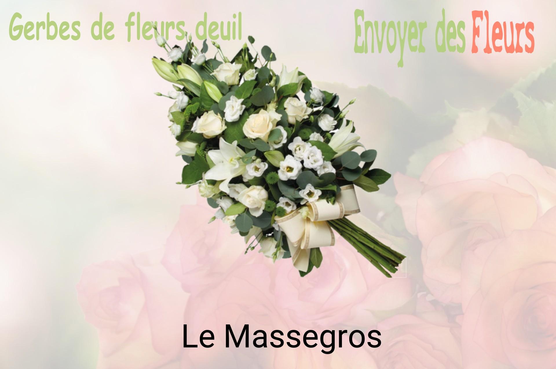 Gerbe de fleurs de deuil livrée à Le Massegros